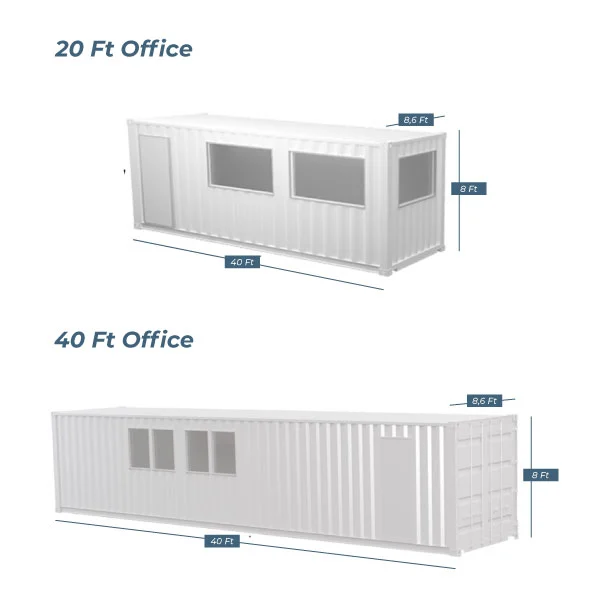 Gambar ukuran office container 20 feet dan 40 feet